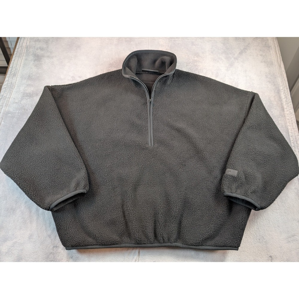 Fear Of God‎ Essentials Black 1/4 Zip Oversized Pullover Fleece EUC Size Medium